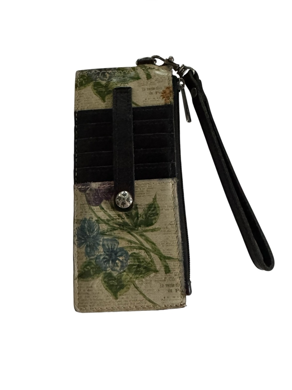 Patricia Nash Alanna Floral Newsprint Wallet Wristlet